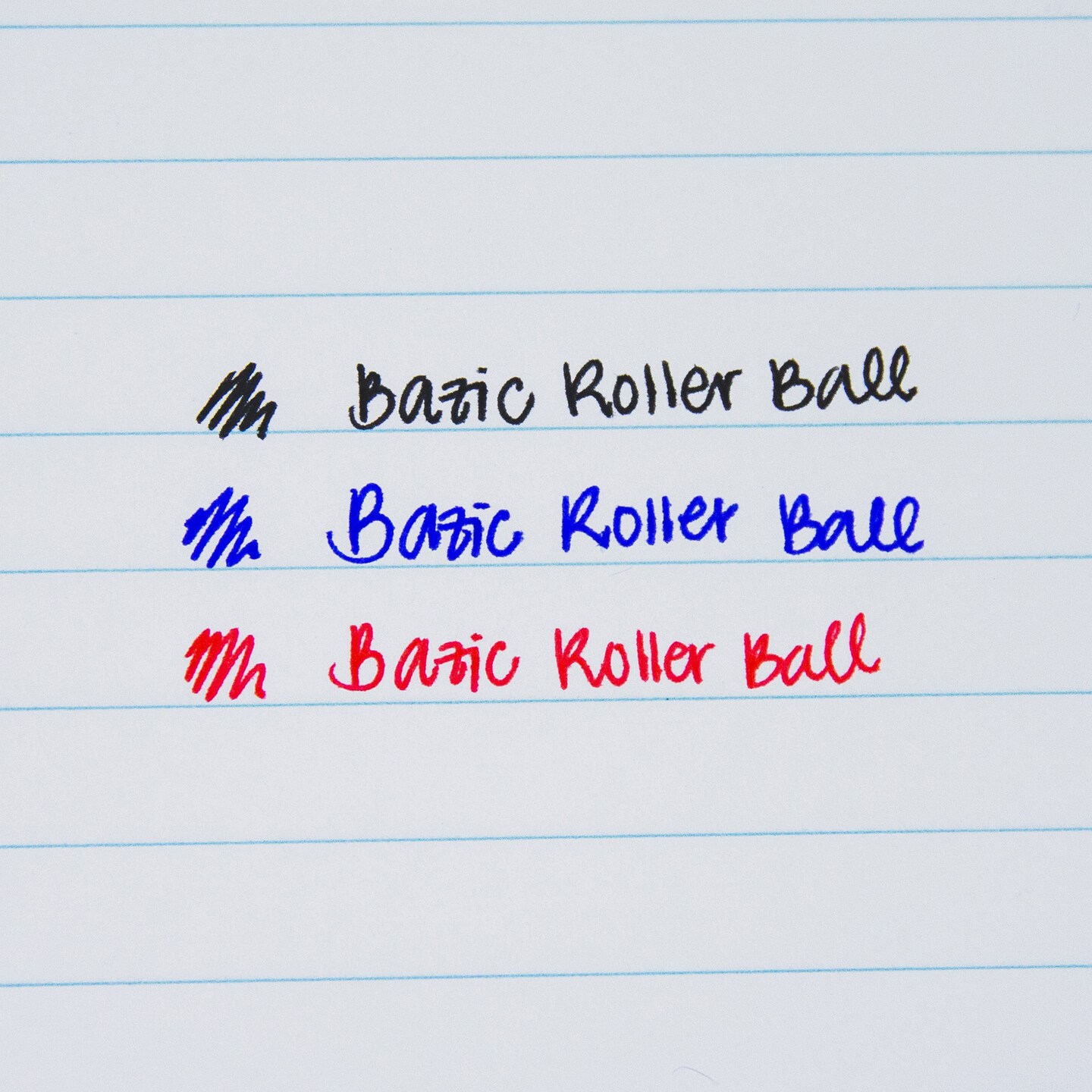 BAZIC York Black Rollerball Pen w/ Grip (3/Pack)