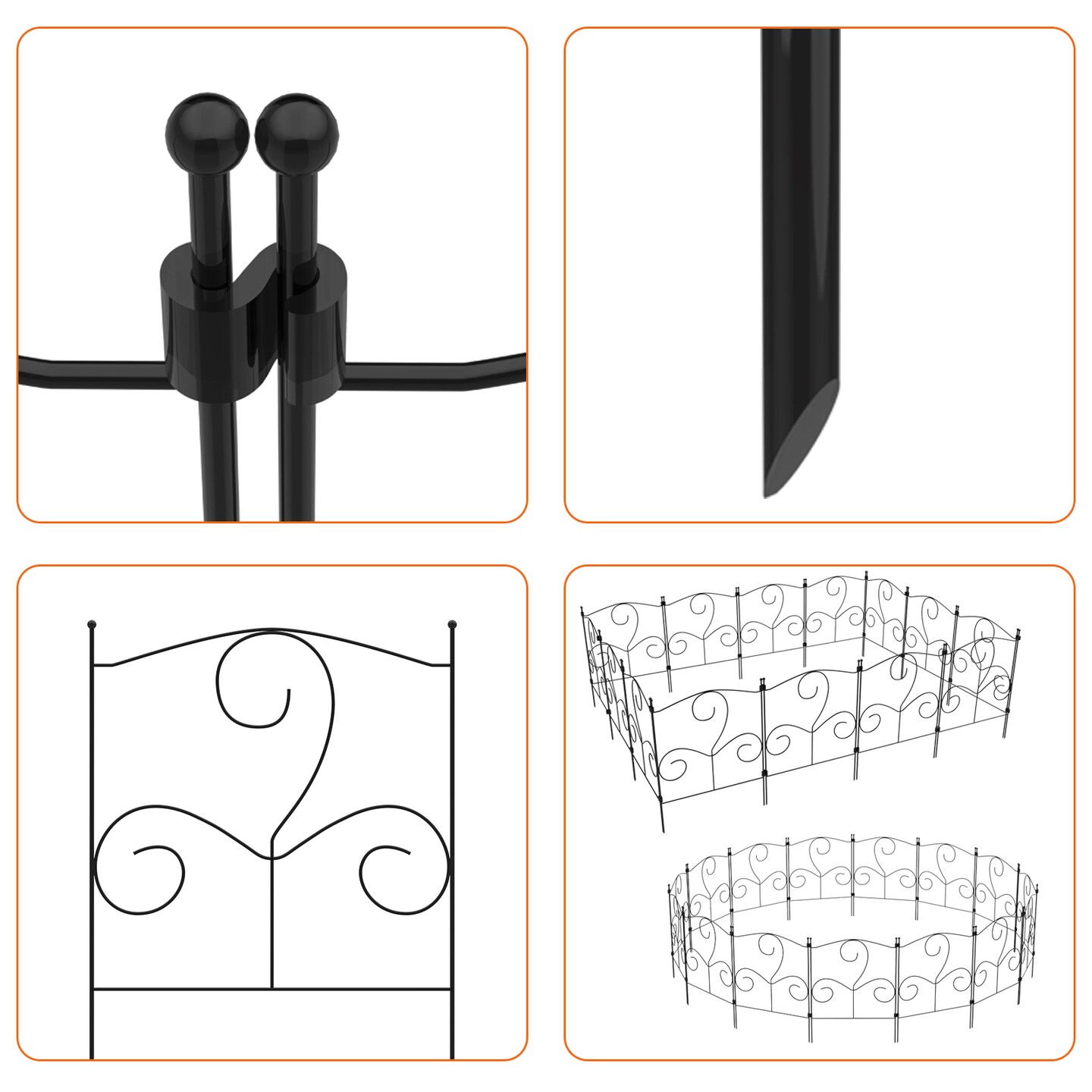 Garden Metal Fence Outdoor Lawn Edging Border Panel Edge Fencing Yard