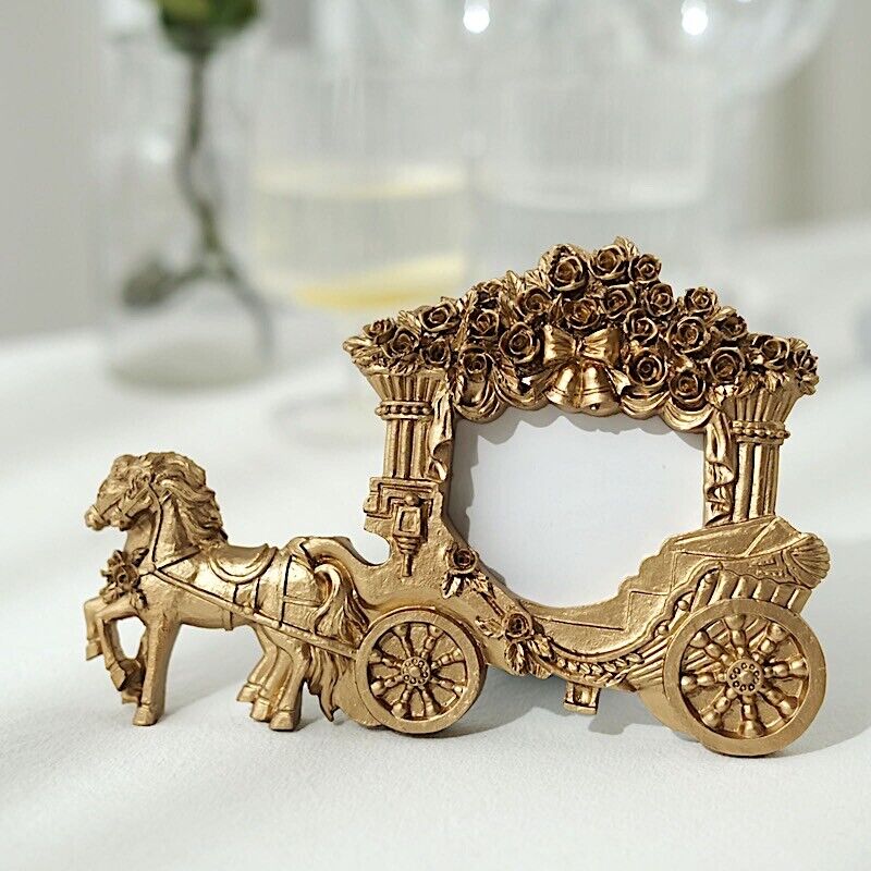 Gold 7&#x22; Horse Carriage PICTURE FRAME Party Wedding Favors