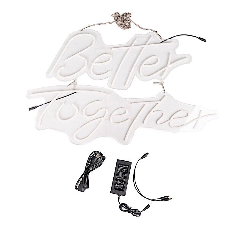 32 in Warm White Better Together Neon Sign LED Wall Decorative