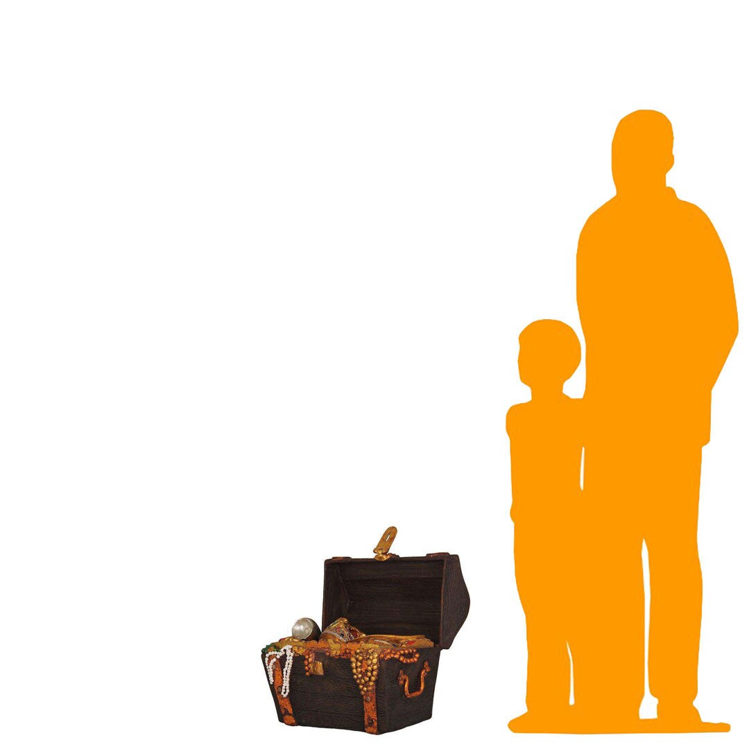 Small Open Treasure Chest Life Size Statue