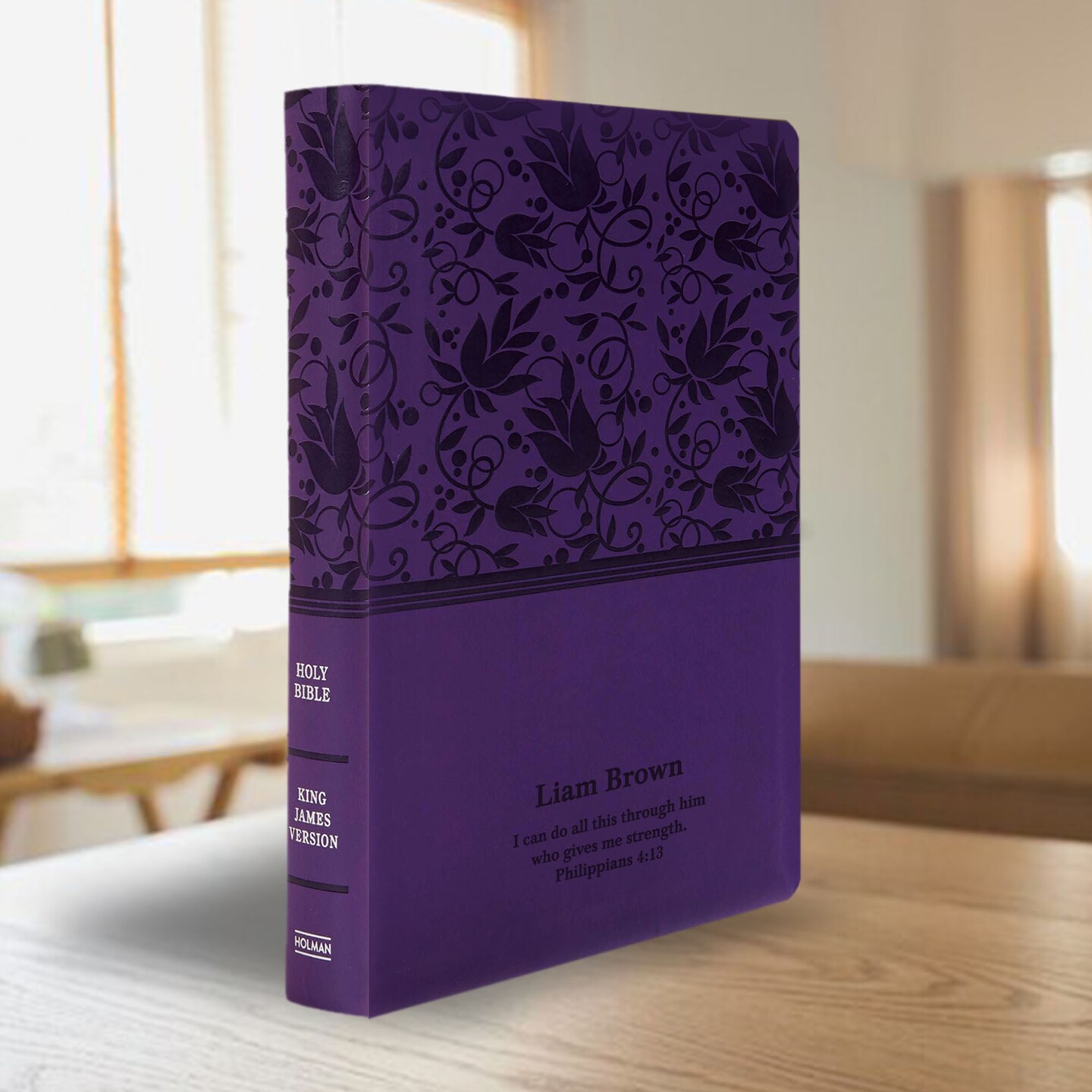 MS Bibleセット Personalized KJV Bible King James Version, Large Print Bible with