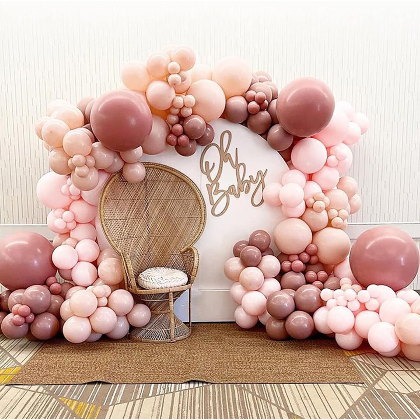 Blush Dusty Pink Balloon Garland Double Stuffed Baby Pink Balloon Latex ...