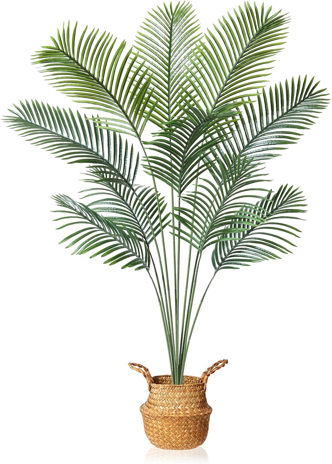 6-Foot Artificial Areca Palm in Seagrass Basket: Versatile Indoor/Outdoor Decor Accent