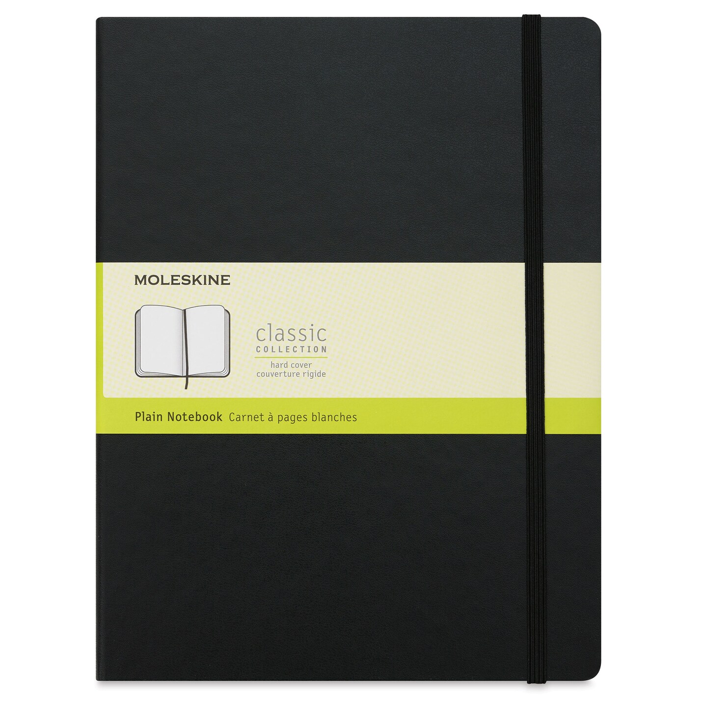 Moleskine Classic Hardcover Notebook - Black, Blank, 9-3/4&#x22; x 7-1/2&#x22;