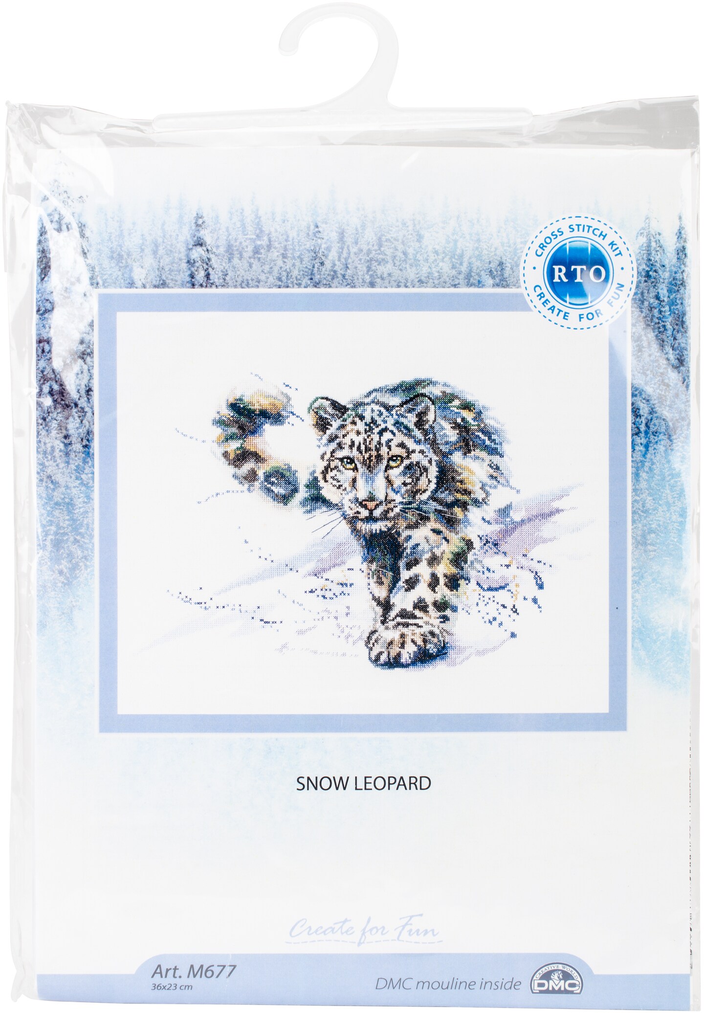 RTO Counted Cross Stitch Kit 14.25"X9"-Snow Leopard (16 Count)