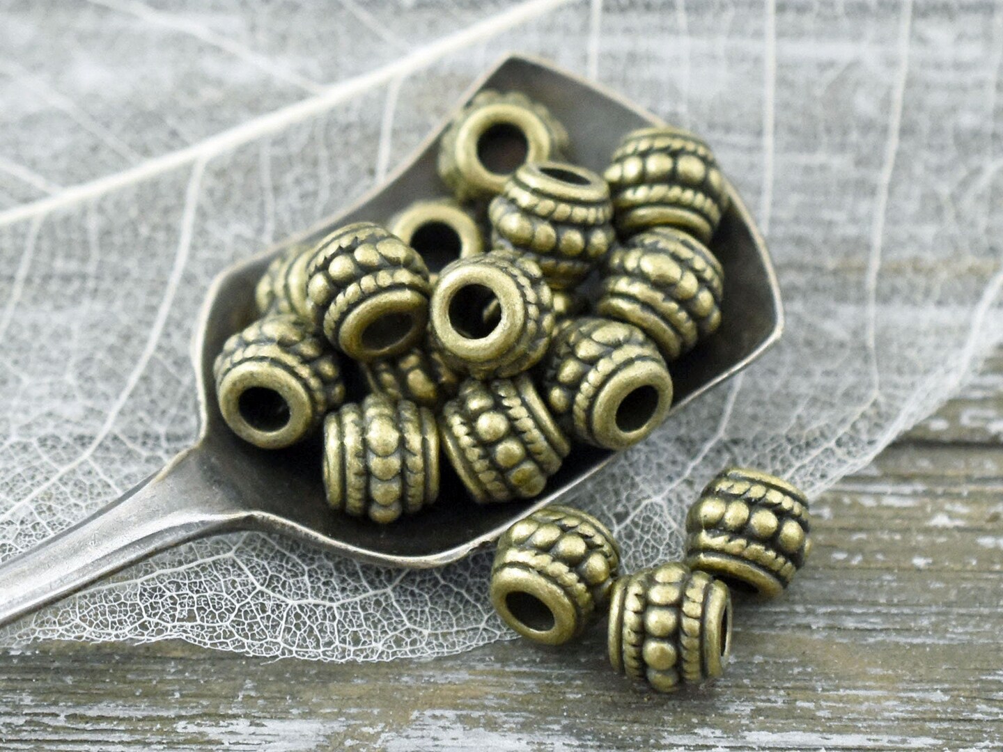 *20* 8x6mm Antique Bronze Large Hole Drum Beads Michaels