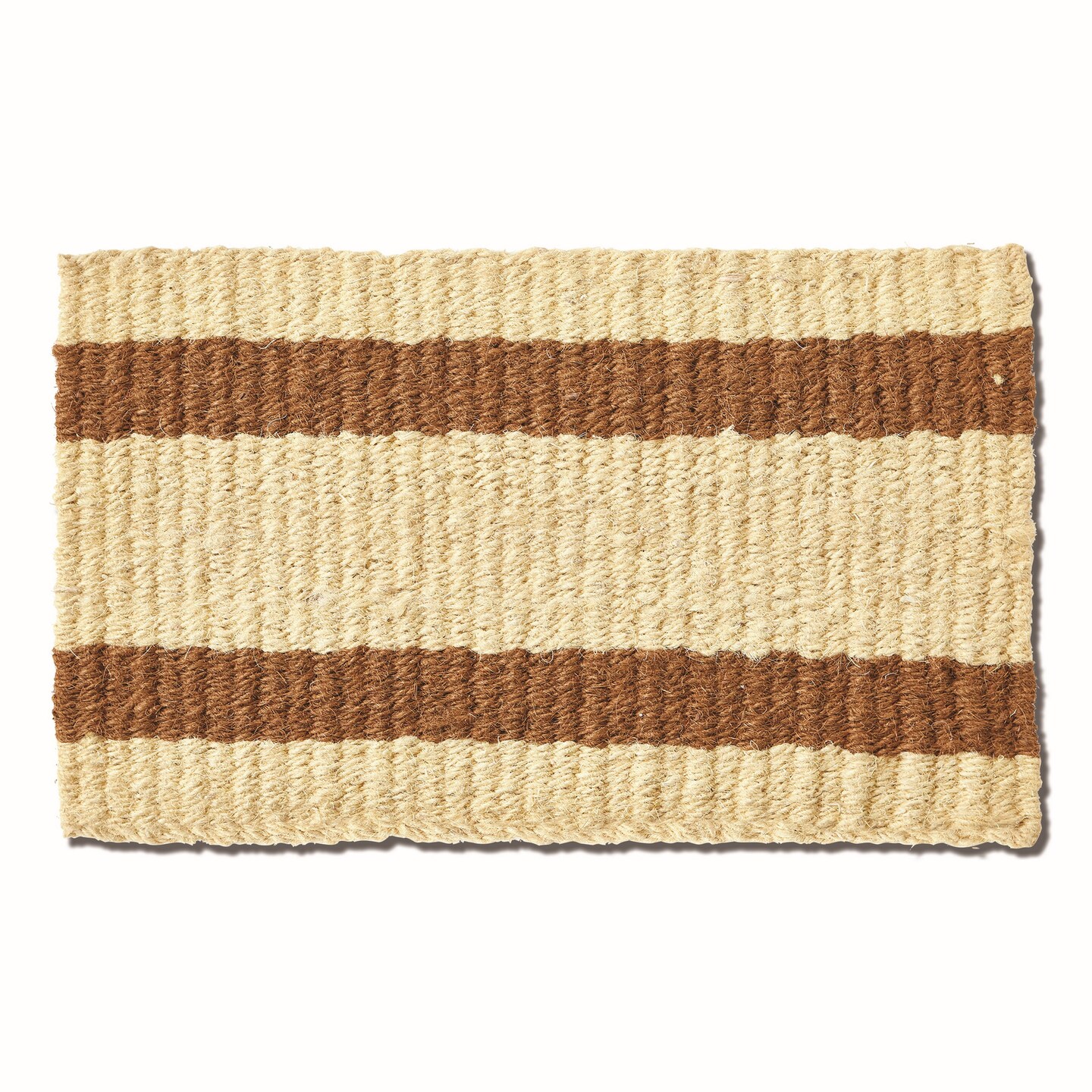 1'6" x 2'6" Brown Stripe Hollander Renewable Coconut Fiber Coir Doormat Rug Mat