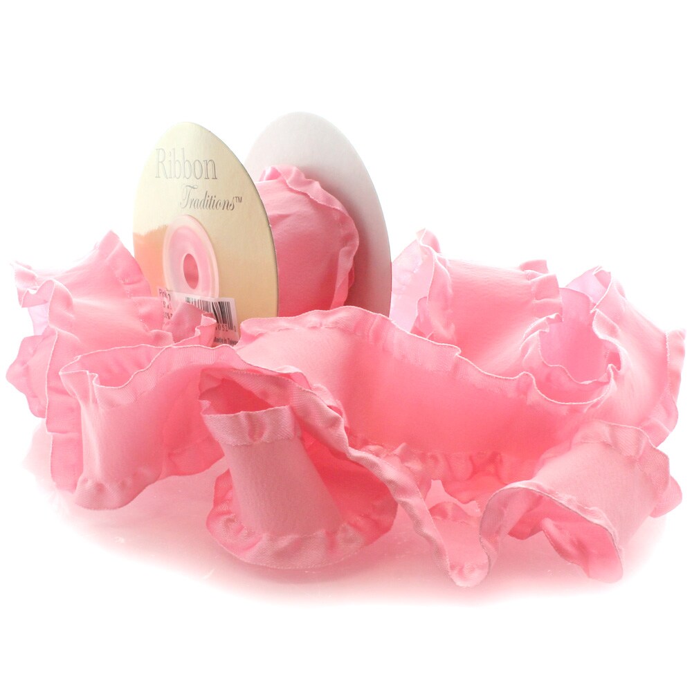 1.5" Satin Double Ruffle Edge Ribbon