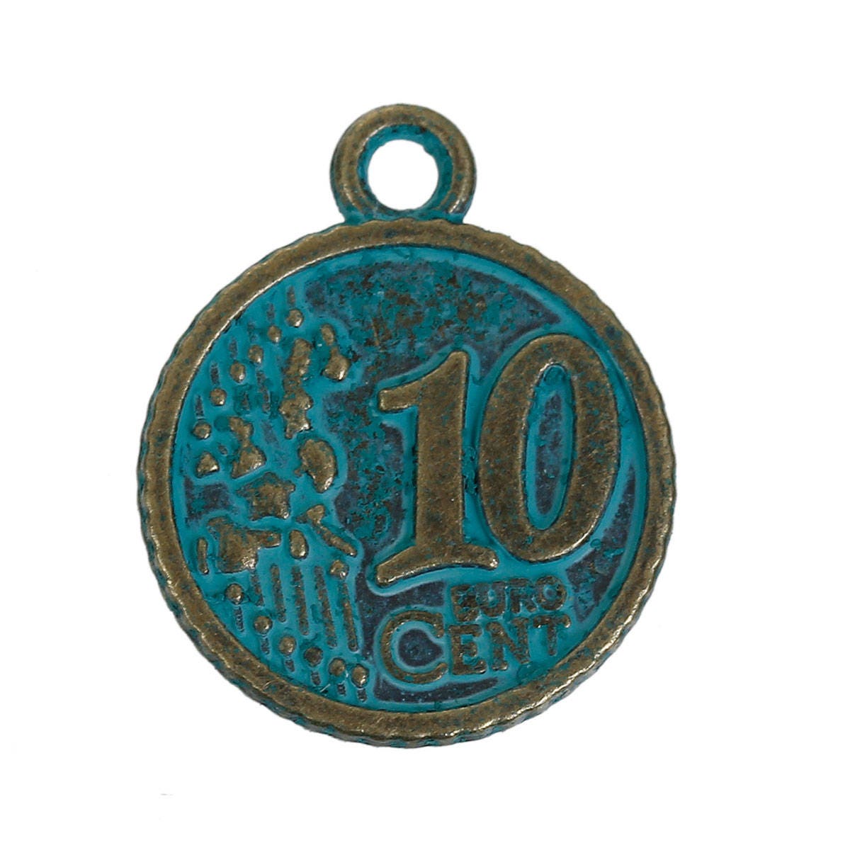*10* 23x19mm Antique Bronze Patina Coin Charms