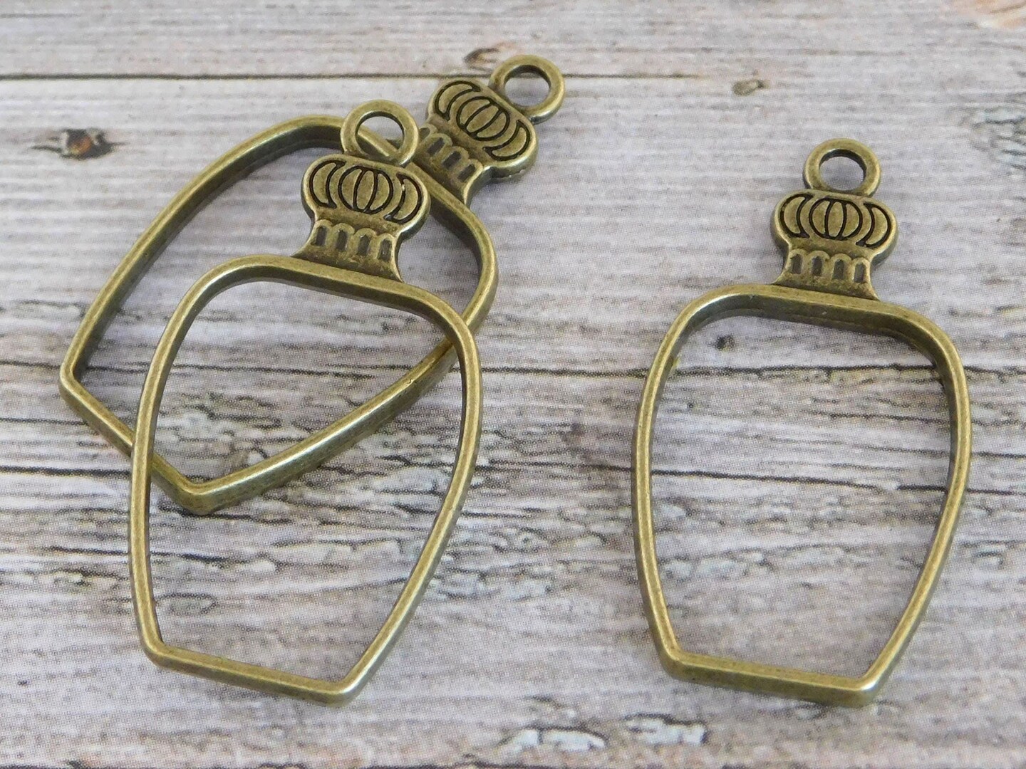 Open Back Bezel - Bezel Blanks - Pendant For Resin - Wire Wrapping Pendant - 4pcs - 42x22mm - (B348)