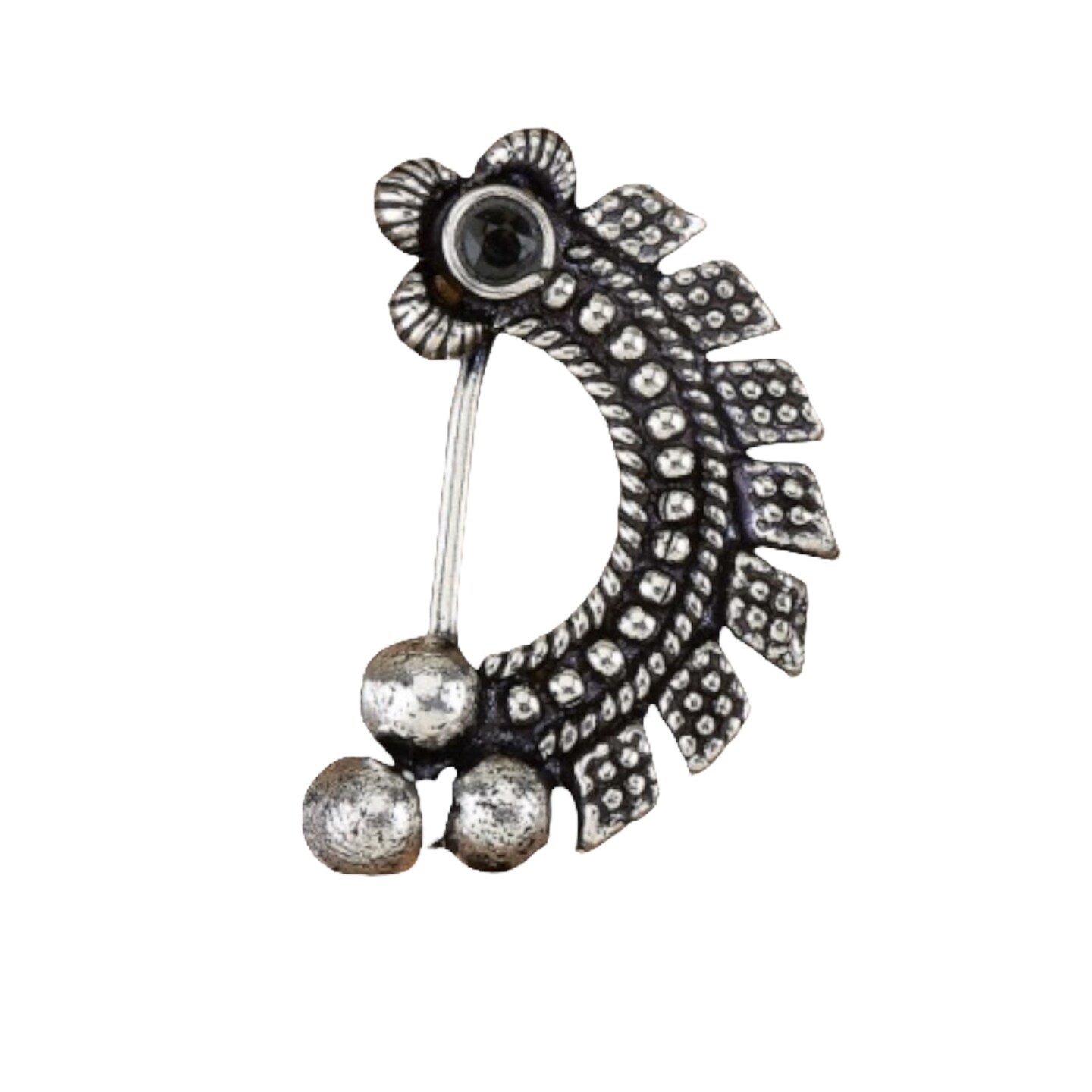 Marathi Nath Nose Pin Silver Marathi Style Clip On Nath Nosepin Jewelry ...