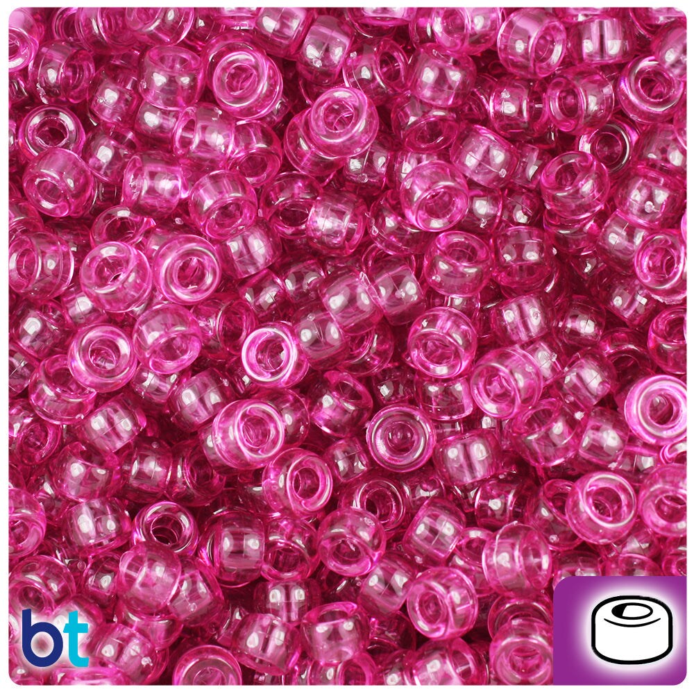 Mini Pony Beads, 6.5x4mm, Opaque Red (Approx. 1000 Pieces)