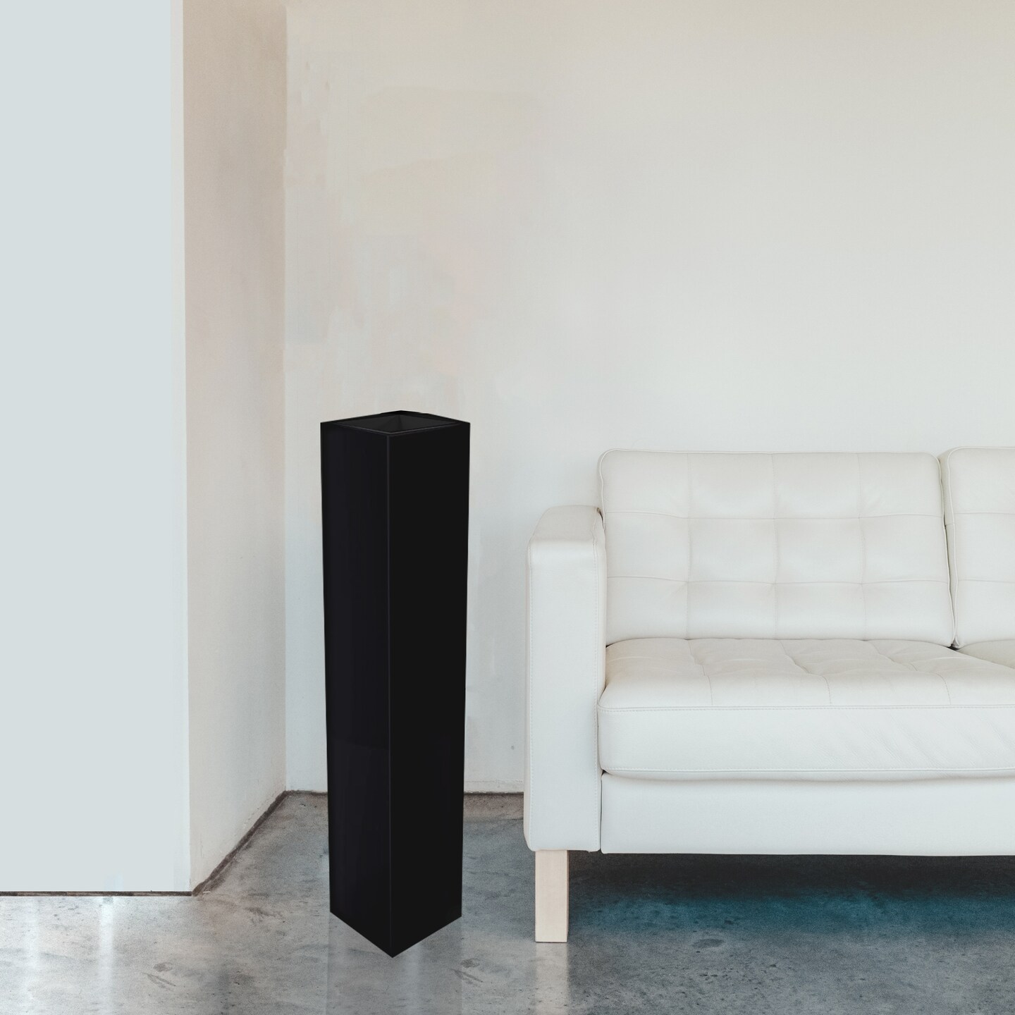 Large Tall Rectangular Wooden Modern Floor Vase - Sleek Contemporary Decor Accent for Living Room, Bedroom, Hallway and Entryway - Handcrafted Decorative Display Piece with Elegant Design