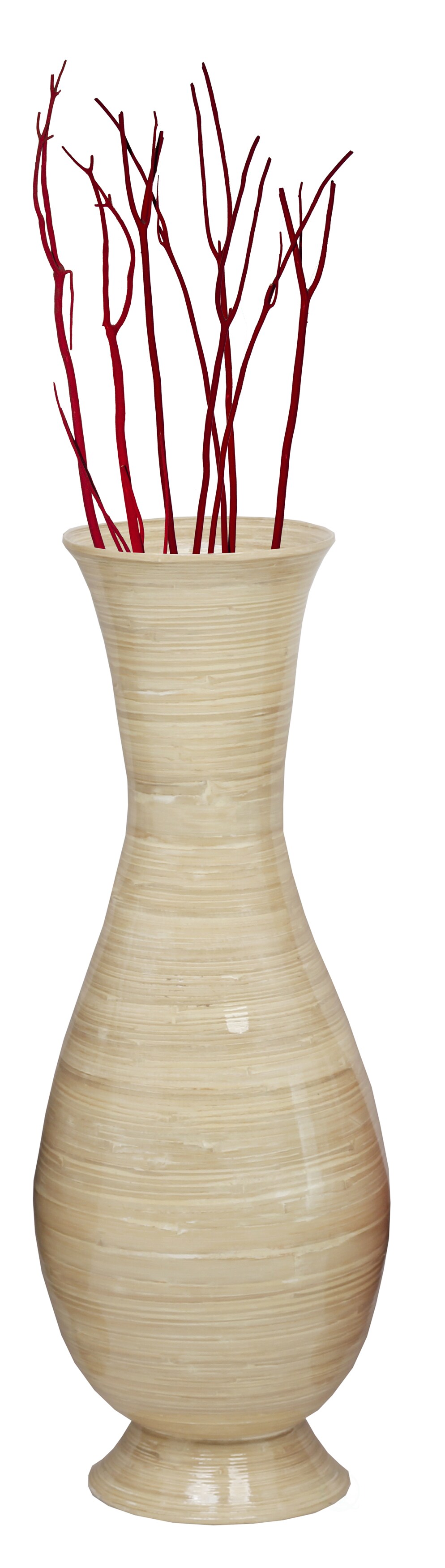 Tall Modern Decorative Floor Vase: Handmade, Natural Bamboo Finish,  Contemporary Home Décor, Handcrafted Bamboo, Elegant Interior Design,  Bamboo Craftsmanship, Statement Piece for Modern Spaces