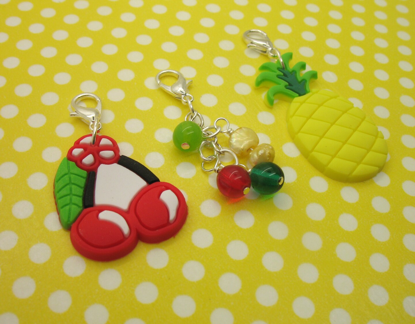 Planner Charm Set, Fruit Clip-On Charms with Clasps, Set of 10 Dangles,  Adorabilities