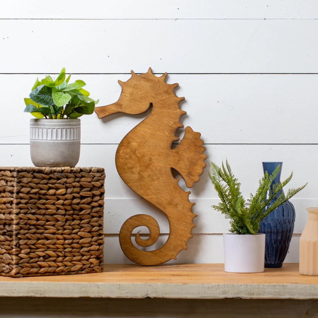 20 in. Unfinished Wooden Seahorse