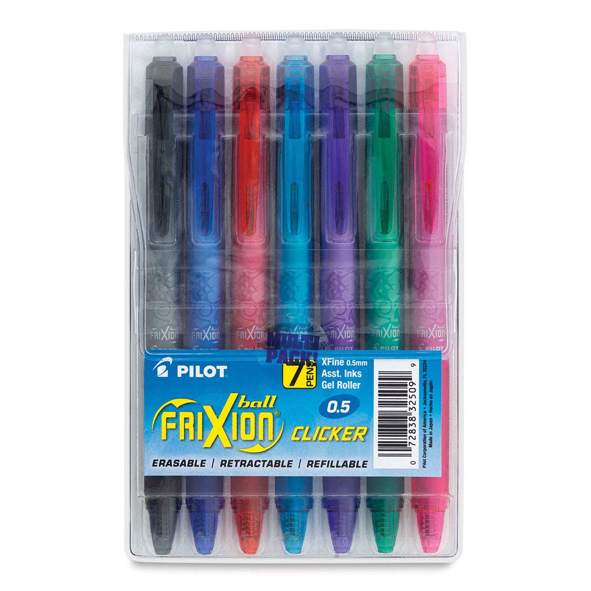 Pilot Frixion Erasable Gel Pen - Retractable, .5 mm, Extra Fine, Assorted Set of 7