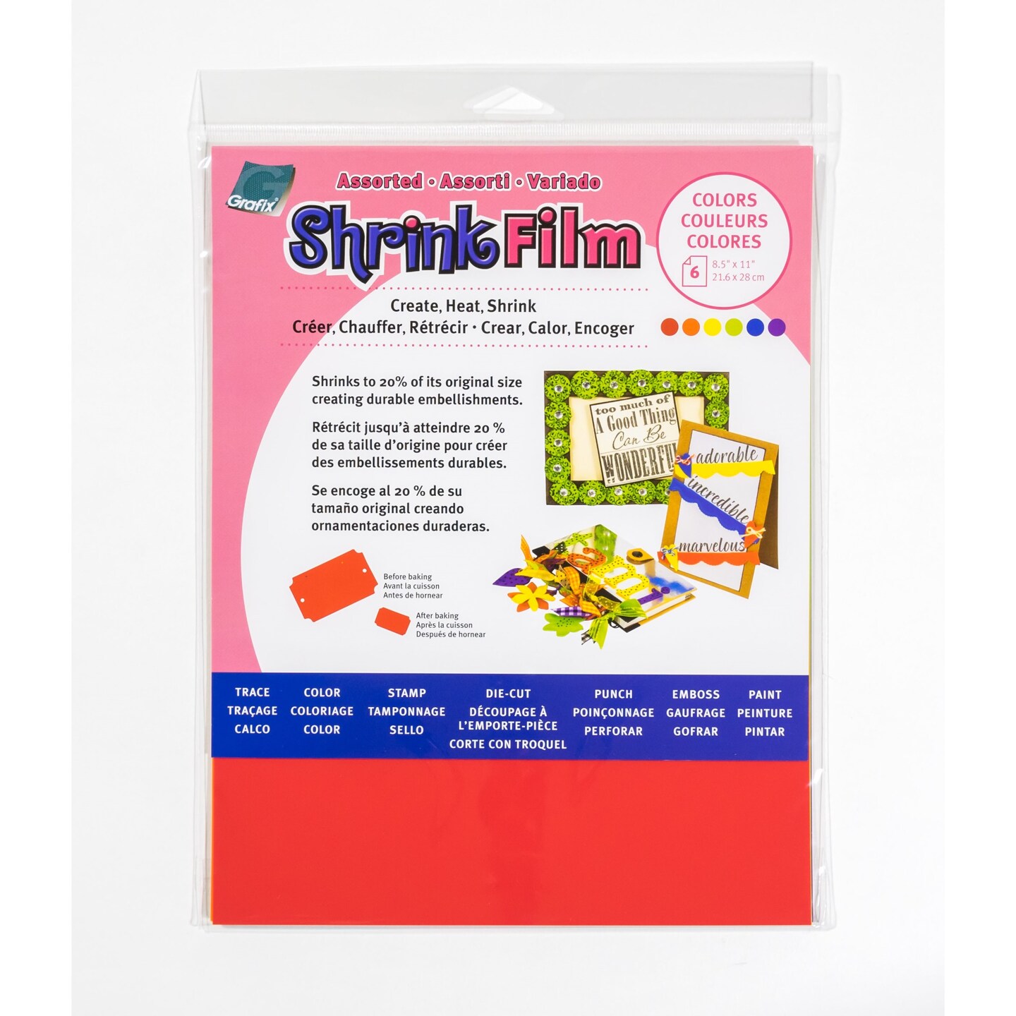 Grafix > Shrink Film 8.5"X11" 6/Pkg - Matte: A Cherry On Top