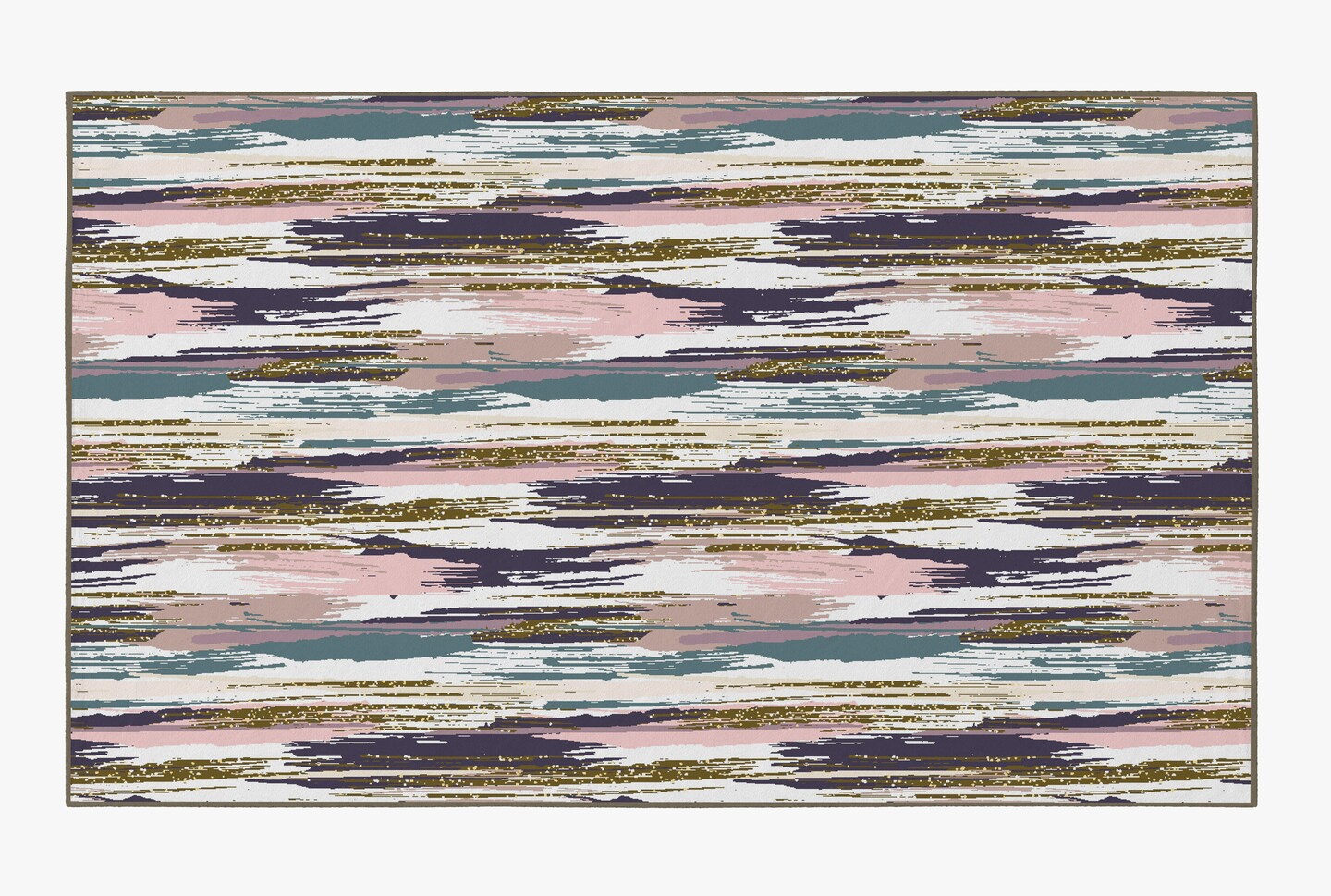 Deerlux Modern Living Room Area Rug with Nonslip Backing, Abstract Brushstrokes and Glitter Pattern