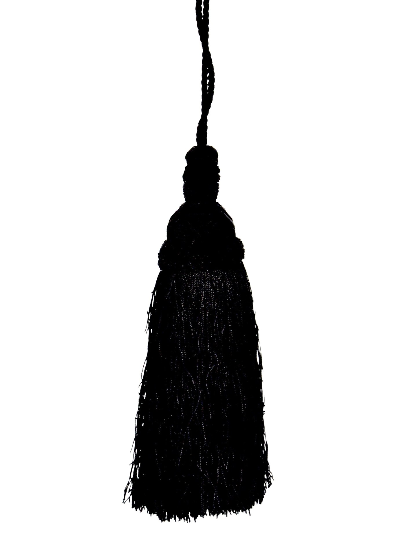 Belagio Tassel, 7&#x201D; Length with 5.5&#x201D; Cord, Milante Collection, Black