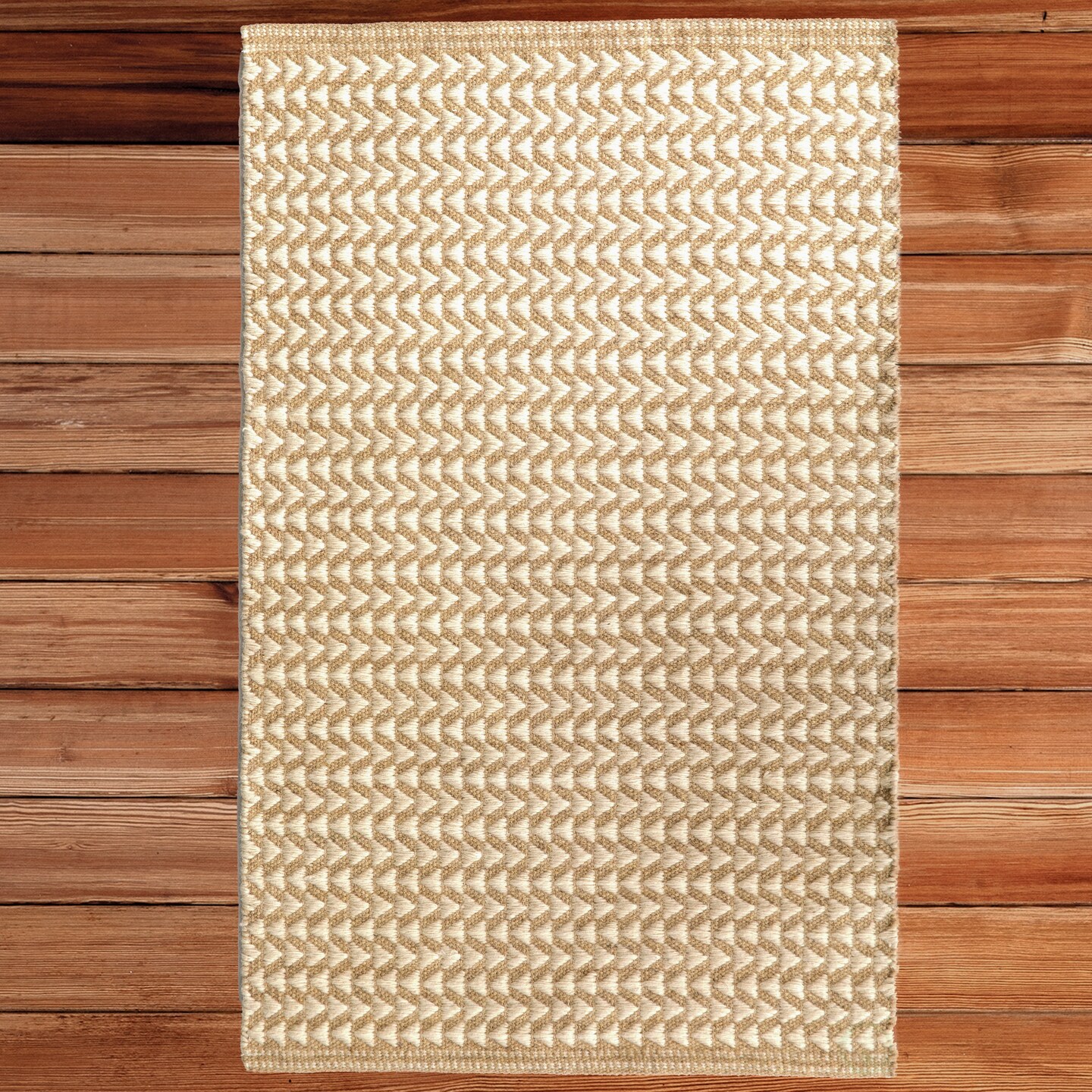 Handwoven Beige and White Geometric Wool Flatweave Kilim Rug, 2' x 3'