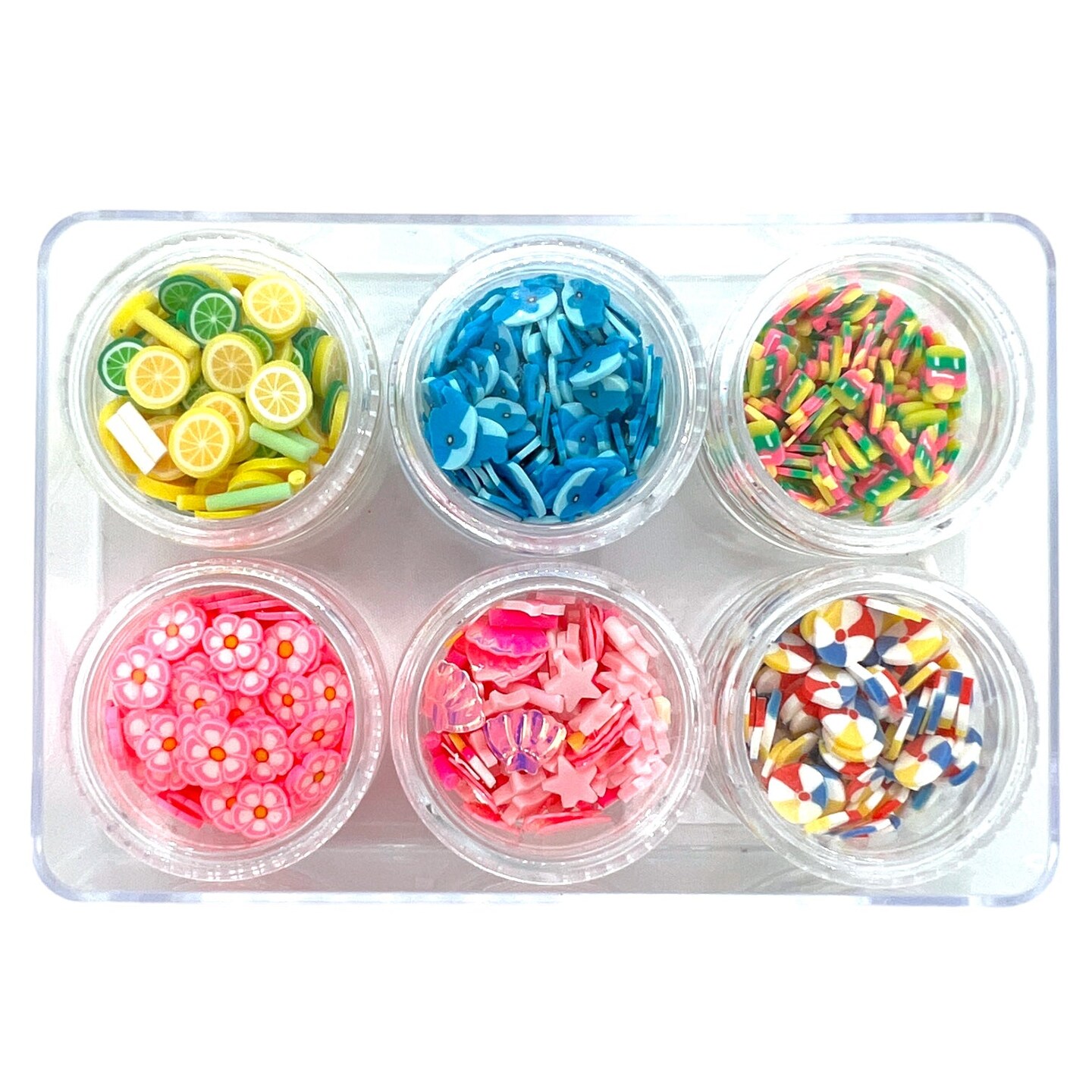 Life's A Beach Combo Set of Polymer Clay Pieces for Epoxy and UV Resin Art