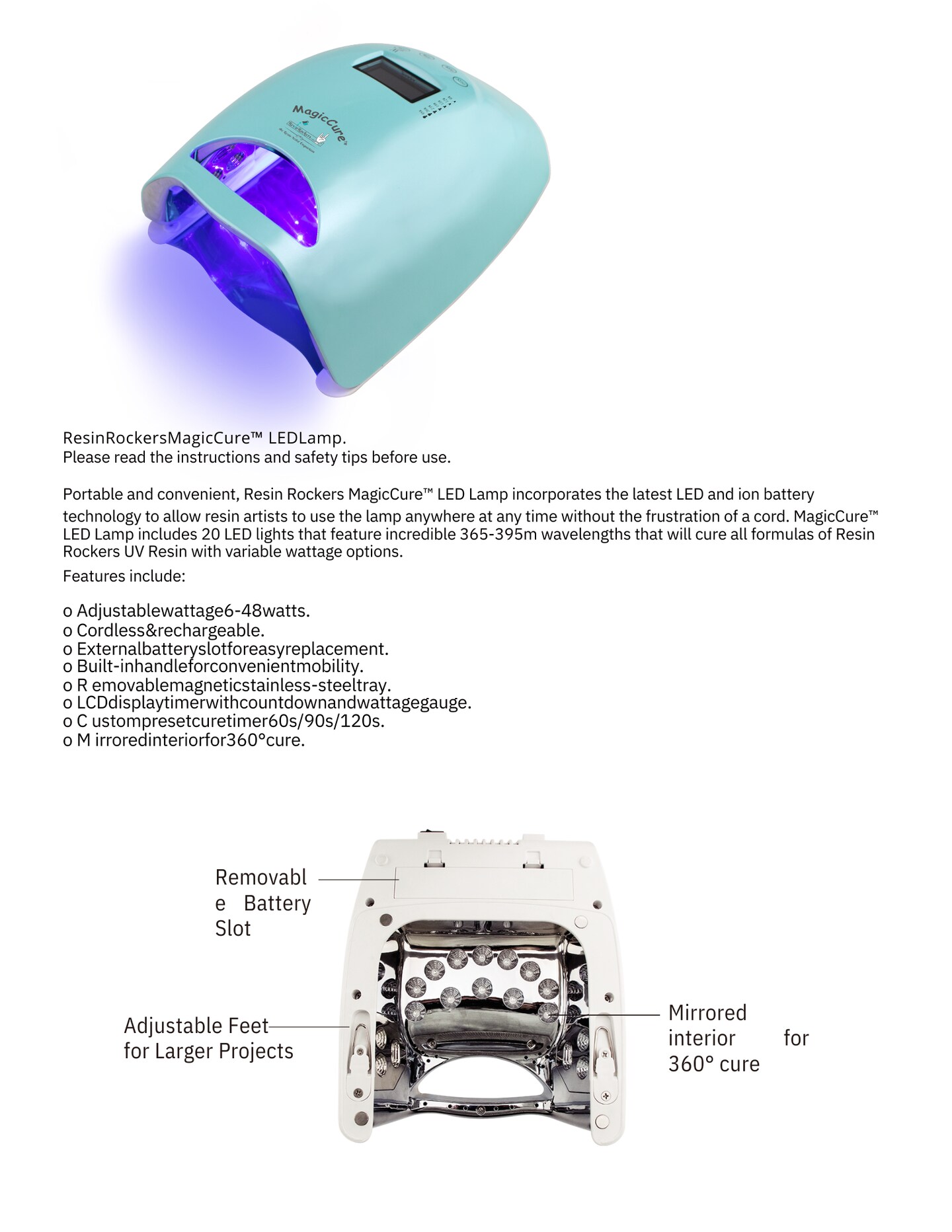 PREORDERResin Rockers MagicCure™️ LED 360 Curing Lamp for UV Resin