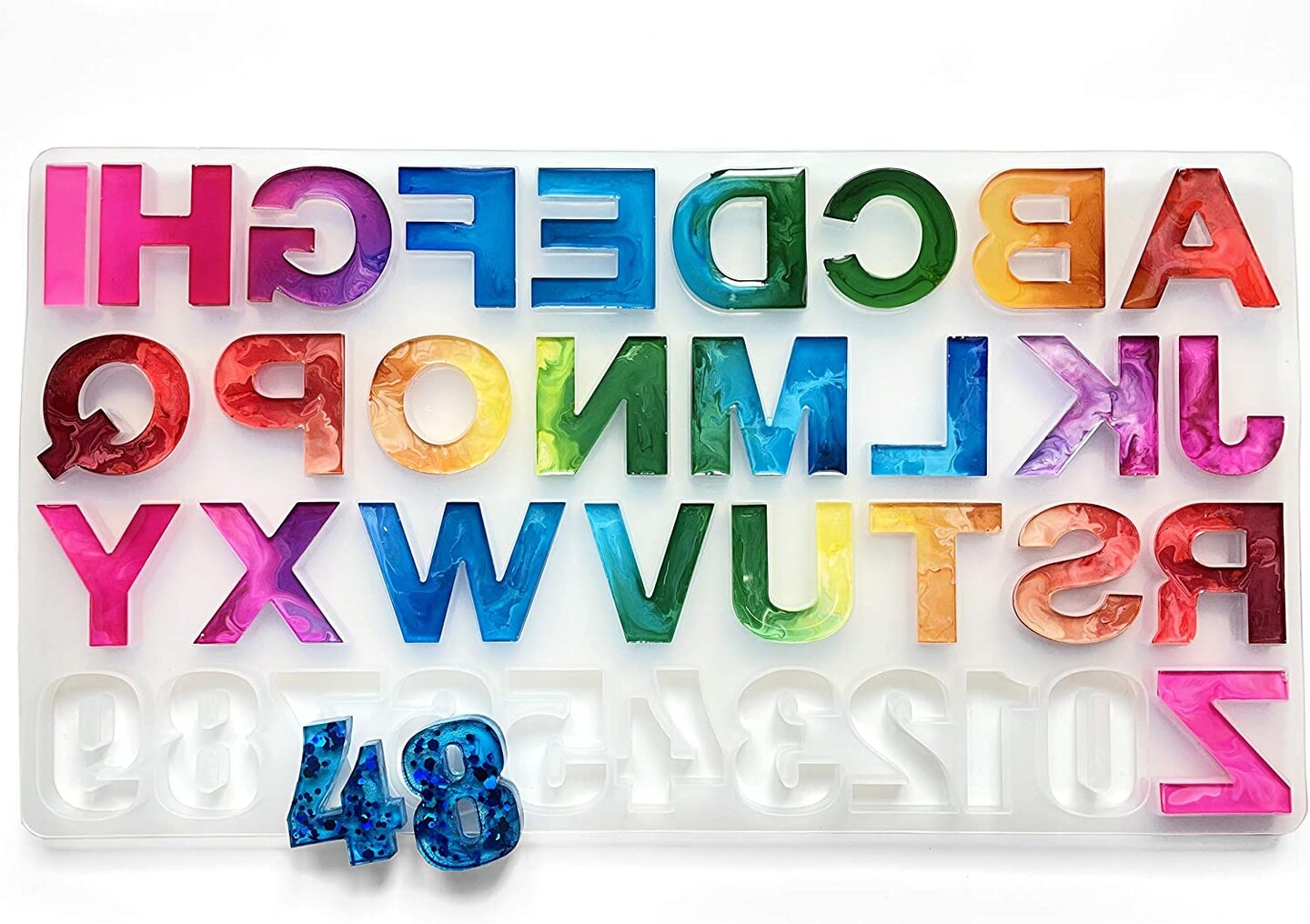 Pixiss Alphabet Letter Silicone Resin Molds Backward
