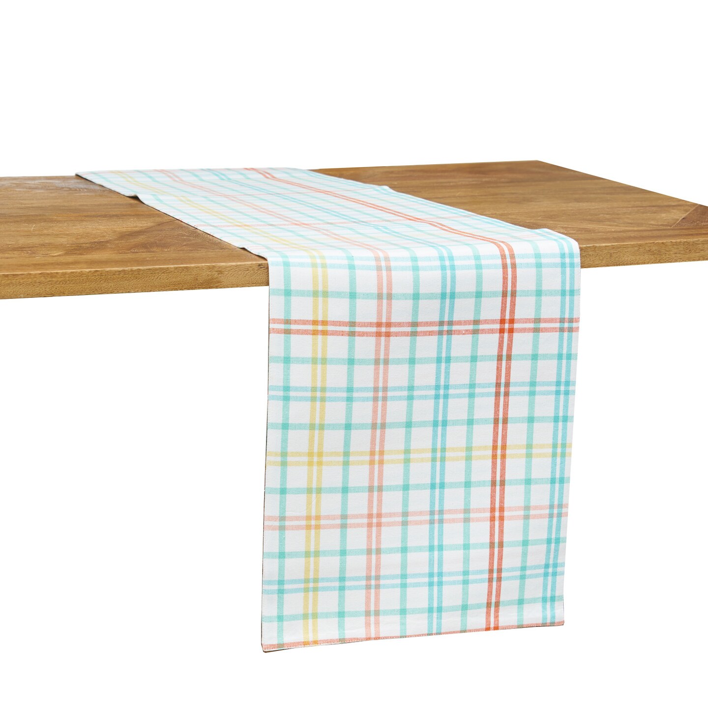 Easter Bunny Rabbit Trail Plaid Table Runner 13&#x22; x 72&#x22;