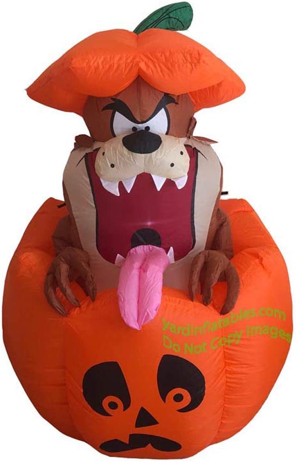 5' Yard Inflatables Looney Tunes Space Jam Taz In Jack-O-Lantern M38172