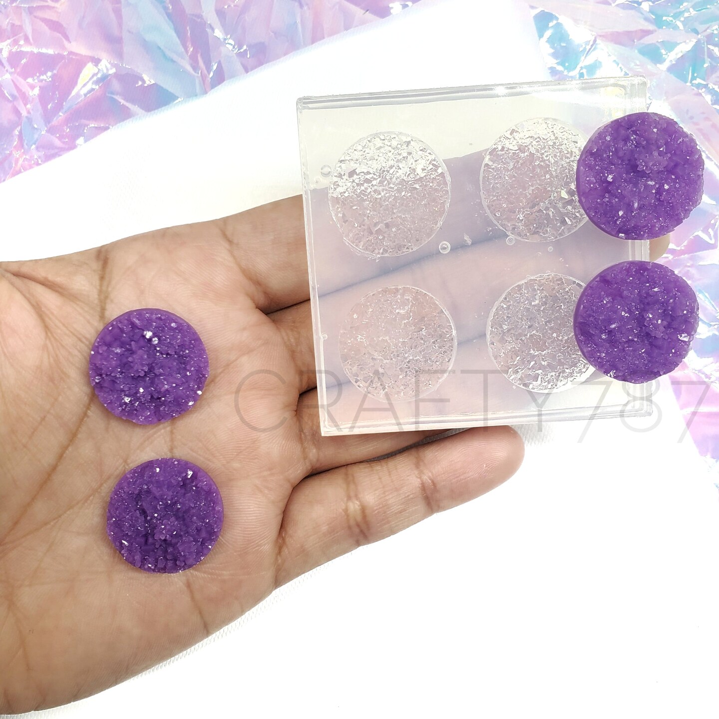 Circle Chunky 20mm Druzy Cabochon Silicone Mold(B2)