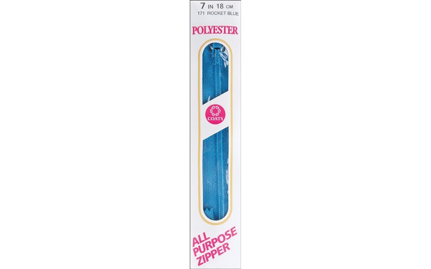 C&#x26;C Poly All Purpose Zipper 7&#x22; Rocket Blue
