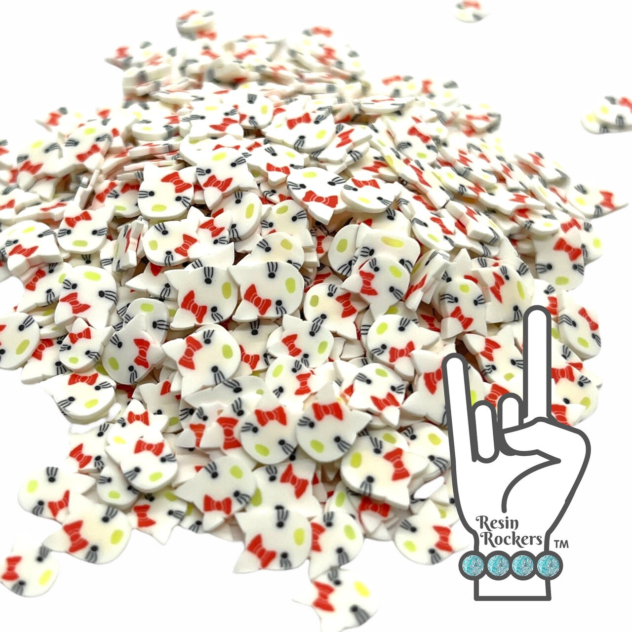 Hello Kitty Inspired Polymer Clay Pieces for Epoxy and UV Resin Art