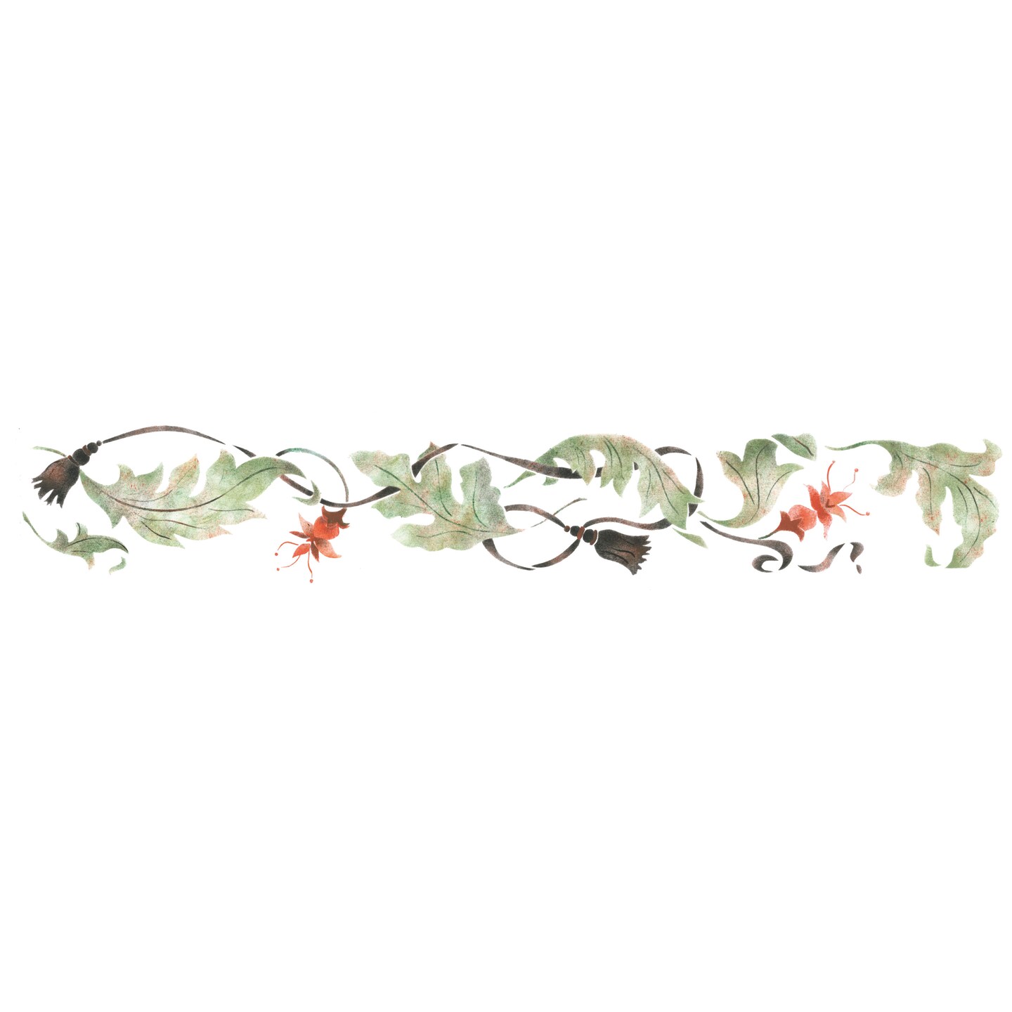Acanthus with Tassel Wall Stencil | 2570 by Designer Stencils | Floral Stencils |