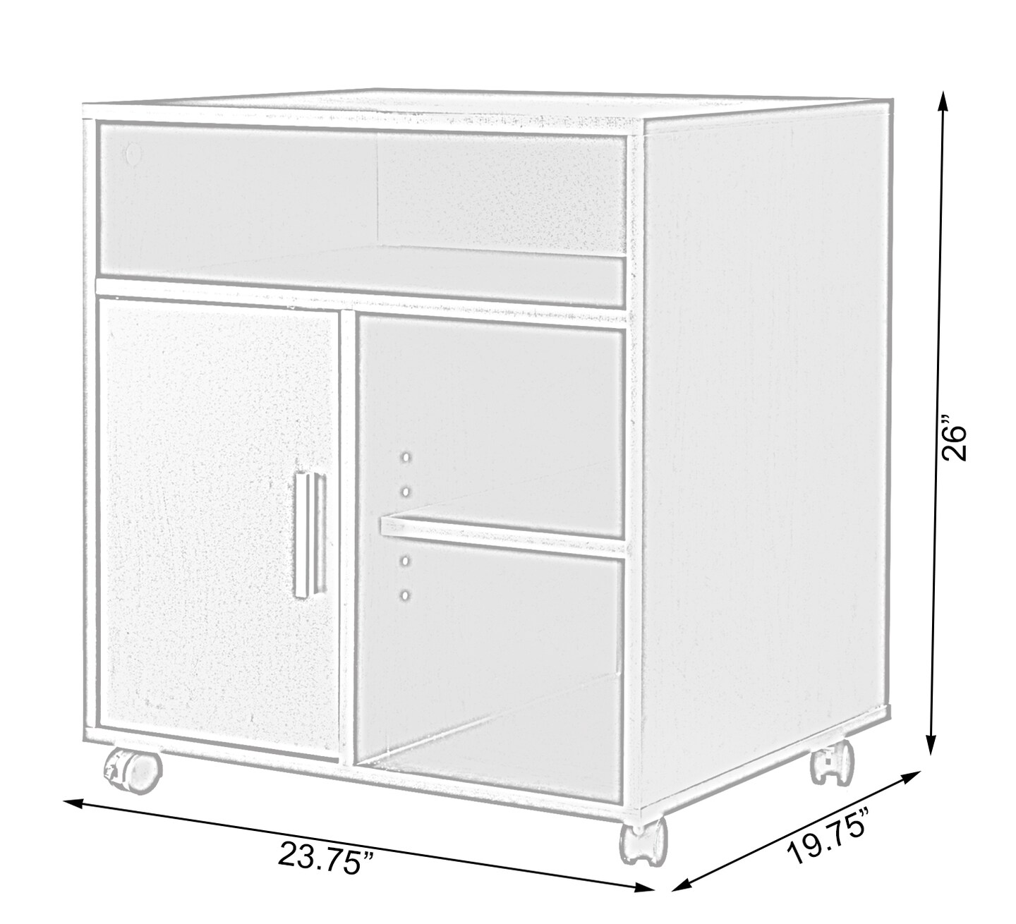 Printer Kitchen Office Storage Stand With Casters