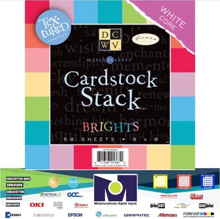 DCWV®️ STACKS -8X8 - CARDSTOCK - BRIGHTS - WHITE CORE (58 SHEETS)  CS-003-00002