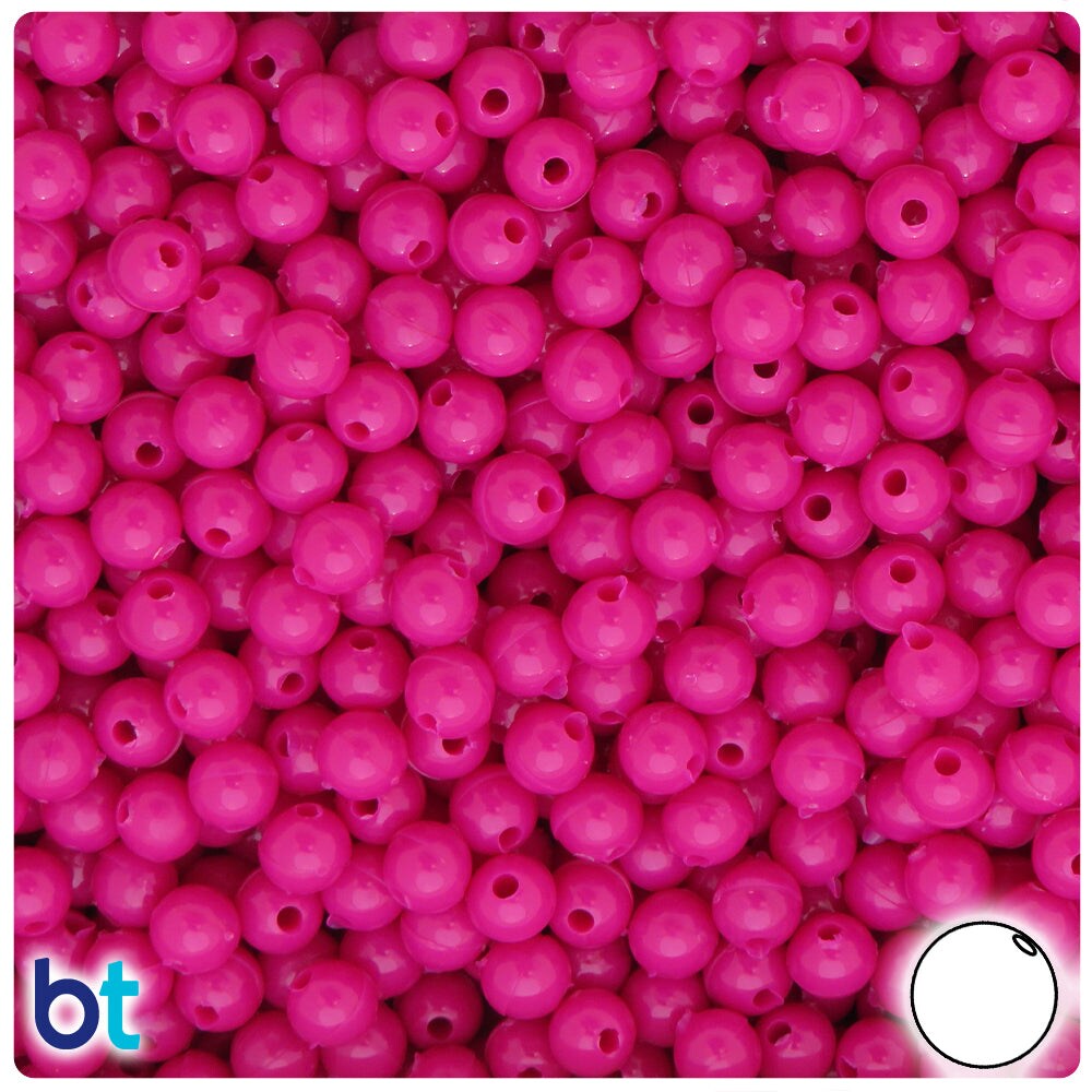 BeadTin Mulberry Opaque 6mm Round Plastic Craft Beads (500pcs)