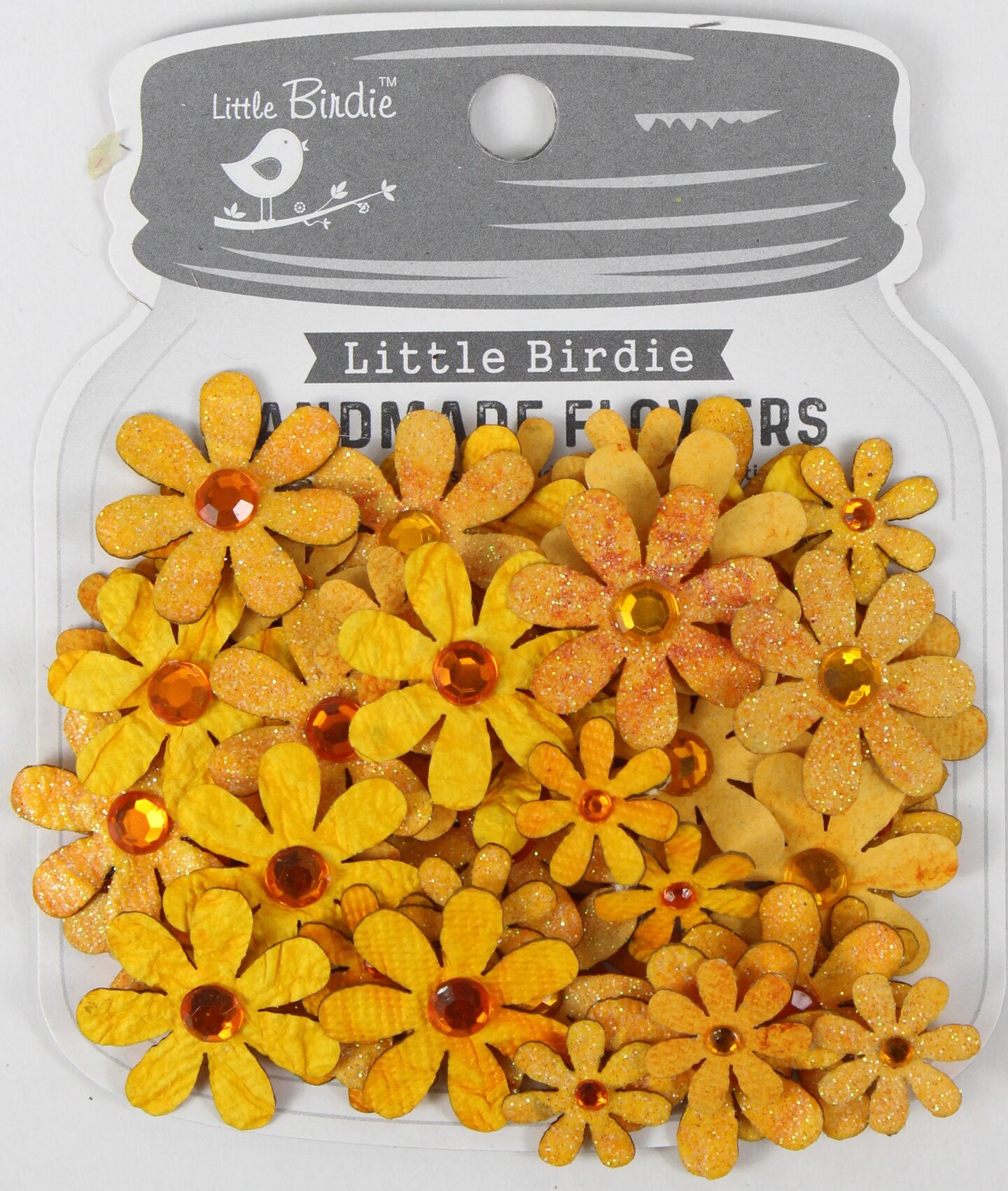Little Birdie Sparkle Florettes Paper Flowers 60/Pkg