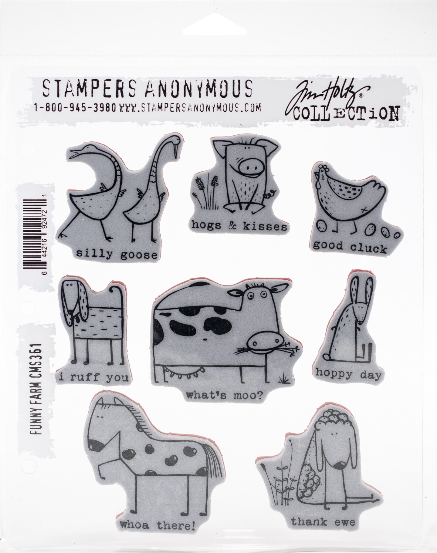 Tim Holtz Cling Stamps 7&#x22;X8.5&#x22;-Funny Farm