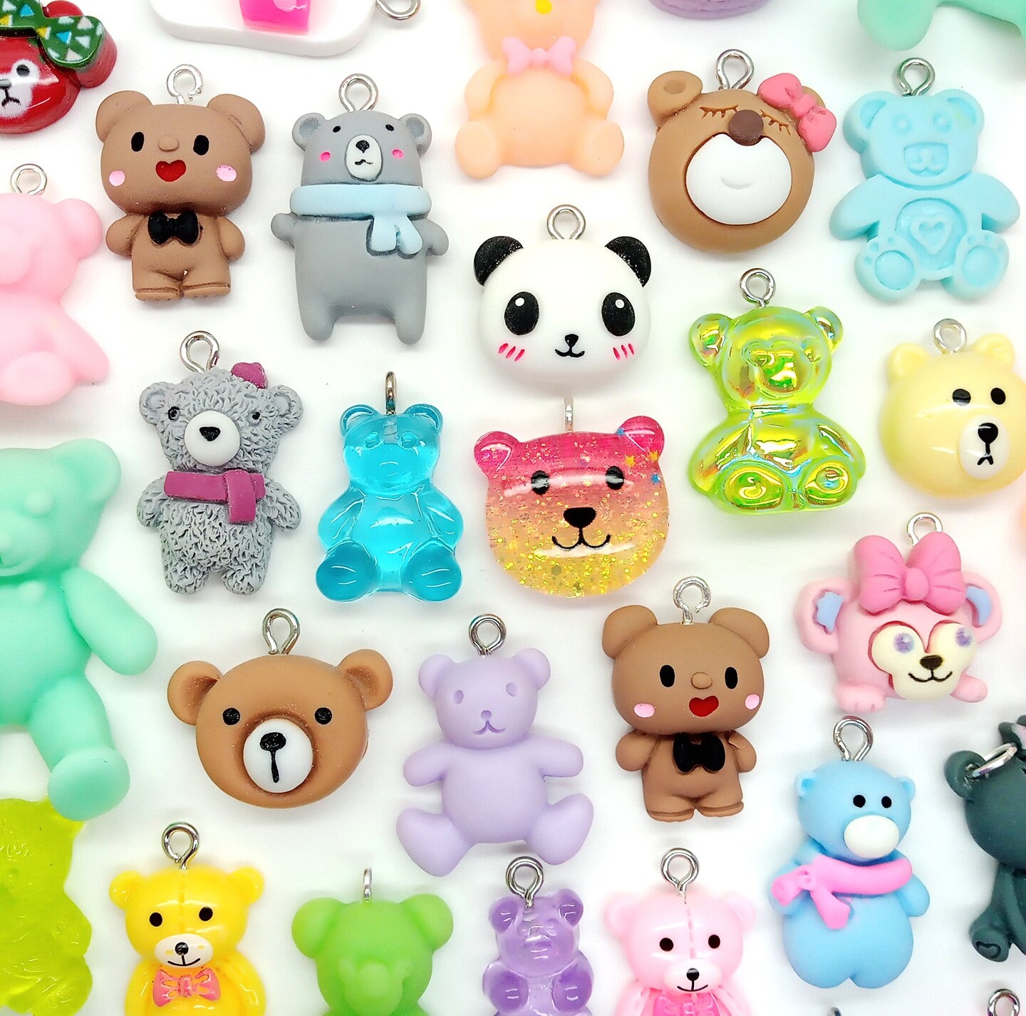 Cute Bears Charm & Pendant Grab Bag Mix, 20 Assorted Kawaii Teddy Bears, Adorabilities