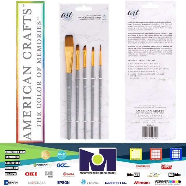 PAINT BRUSHES - AC - ART SUPPLY BASICS - BASIC - NYLON BRISTLES (5 PIECE) 354840