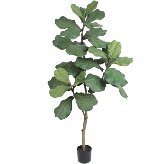 5' Lifelike Fiddle Leaf Fig Tree Realistic Indoor Plant for Home or