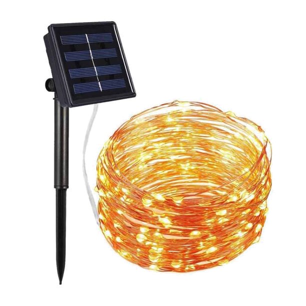 Perfect Holiday 100 LED Copper Wire Solar Fairy Light 32&#x27;