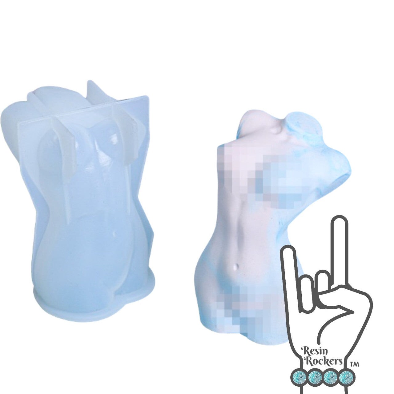 Chest Bump Goddess 3D Female Body Deep Pour Casting Mold for Epoxy Resin Art