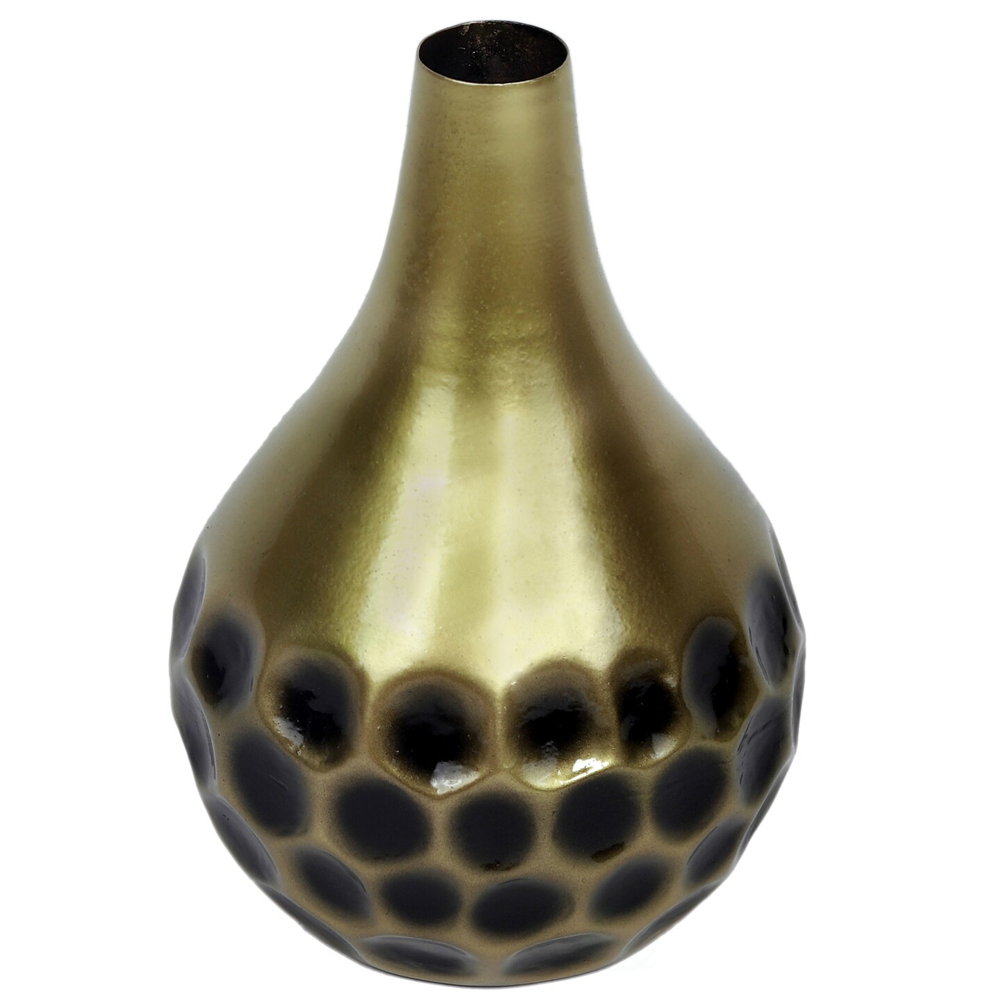 Decorative Modern Teardrop Shape Table Flower Vase with Black Honeycomb Design for Dining Table, Living Room or Bedroom