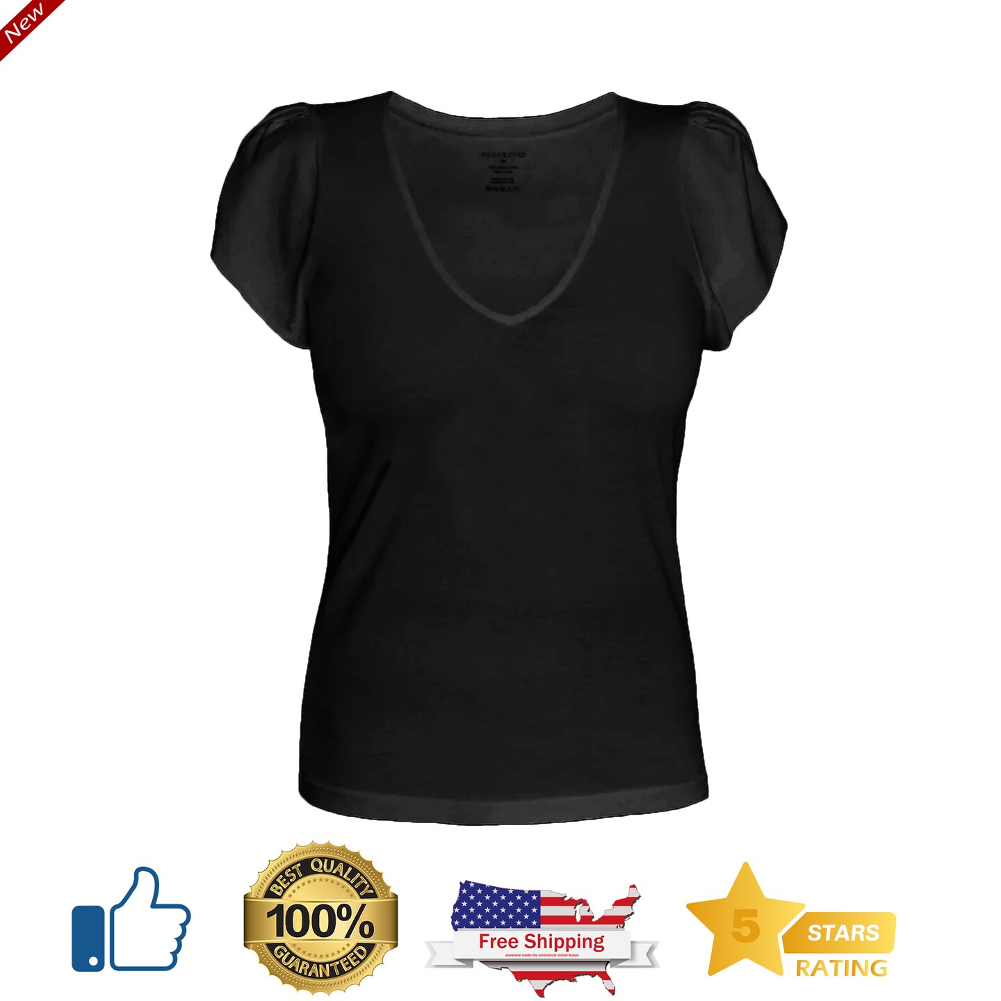 Special Women&#x27;s V Neck T-shirt - Sustainable Comfort for Stylish Women | Timeless Appeal Cashmere Blend V Neck T-shirt for Classic Looks | RADYAN&#xAE;