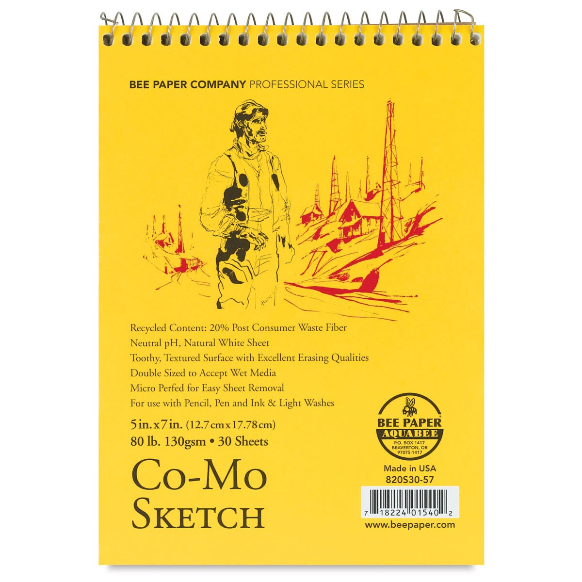 Bee Paper Co-Mo Sketch Pad - 5&#x22; x 7&#x22;, 30 Sheets