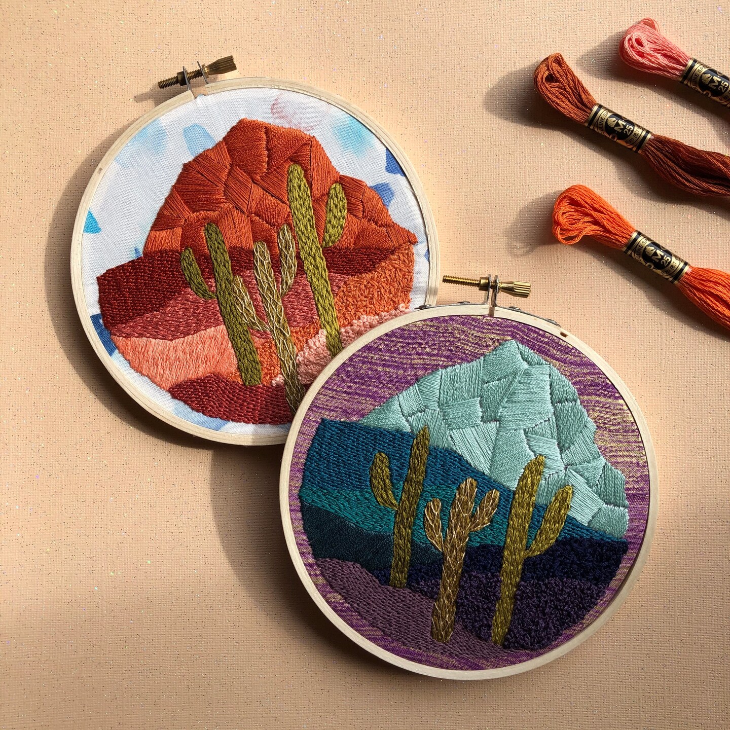 MCreativeJ Cactus Desert Landscape- Advanced Embroidery DIY Craft Kit