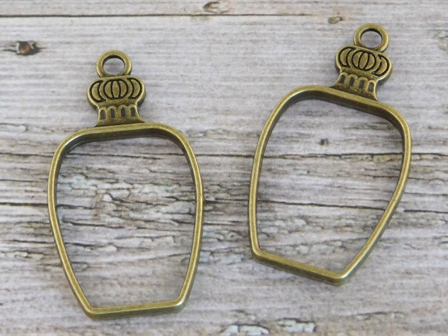 Open Back Bezel - Bezel Blanks - Pendant For Resin - Wire Wrapping Pendant - 4pcs - 42x22mm - (B348)